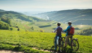 Fahrradfahrer im Kaiserstuhl © DZT/Francesco Carivillano