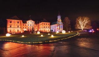 Das funkelnde Mainauer Barockschloss © Christmas Garden / Markus Burkhardt
